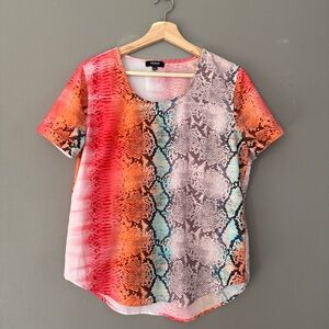 Vibrant Multicolor Snake Print Top